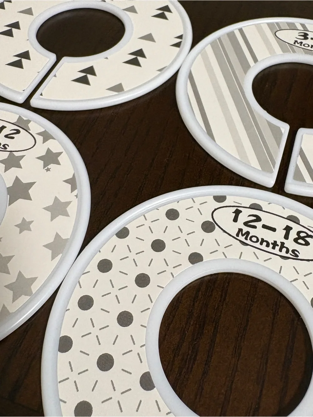 Neutral Nursery Closet Size Dividers - 0-24 Months (Set of 6)